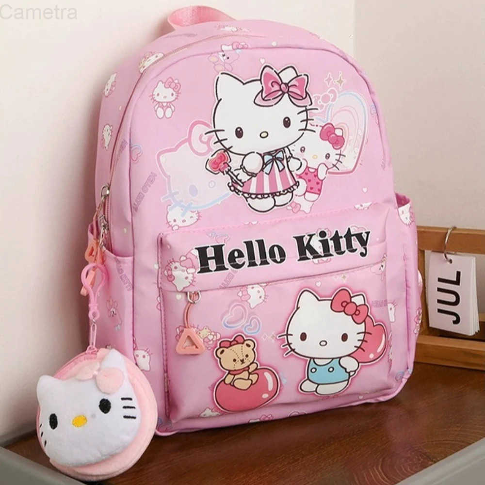 Sanrio Hello Kitty Kuromi My Melody Cute Cartoon Kids Backpack Kindergarten Primary Students Double Shoulder Bag Gifts for Girls H251216
