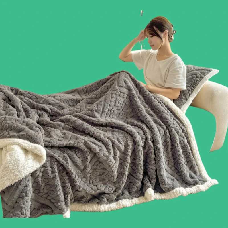 2025 autumn and winter new solid color Tafu fleece blanket dual-purpose quilt cover blanket office shawl blanket no pillowcase H251216 - view 6