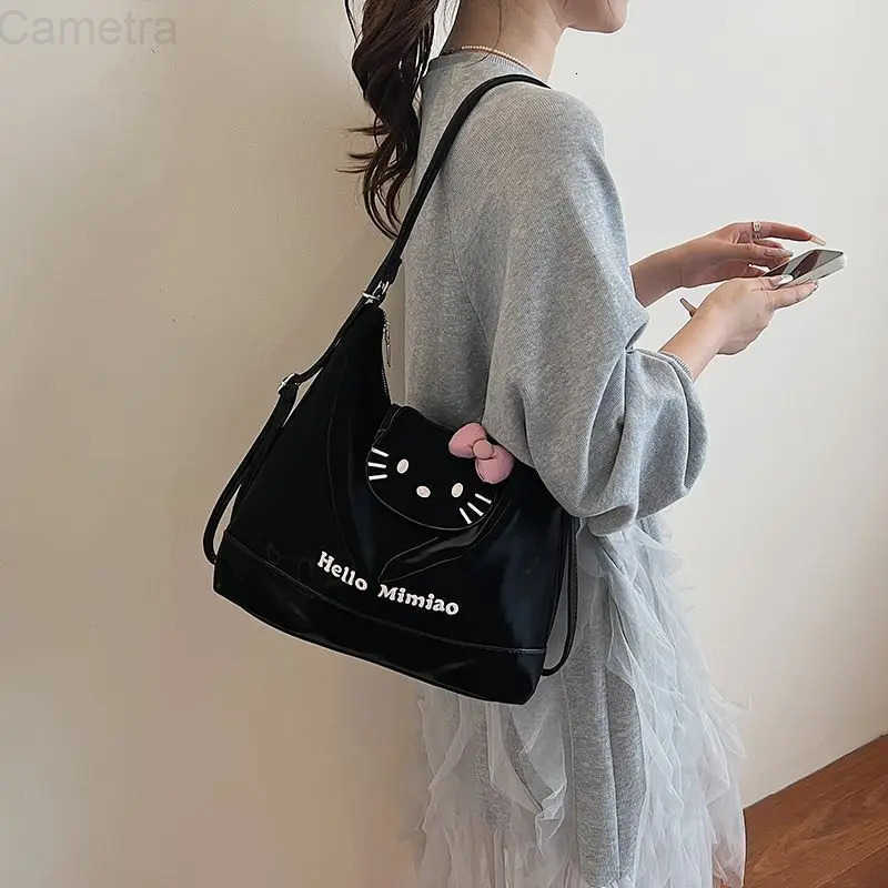 Sanrio Hot Shoulder Bag Hello Kitty Shoulder Bag Cute Large Capacity Fashion Sweet Style Student Girl Shop Tote Bag Shoulder Bag H251216