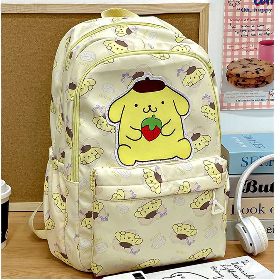 Sanrio Schoolbag Anime Kuromi Cinnamoroll My Melody Pochacco Student Backpack School Bag Large Capacity For Children Girls Boys H251216