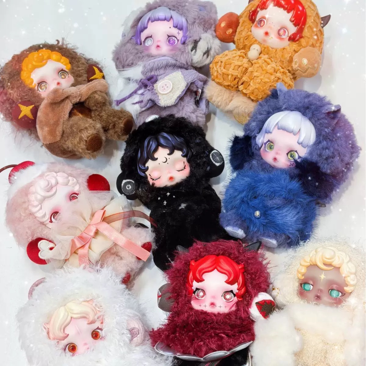 SKULLPANDA You Found Me blind box Winter Symphony Series l impressionnisme keychain Plush Doll Pendant Gift Labubus doll children gifts