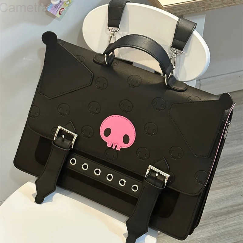 Sanrio Kuromi Crossbody Bag Cute Figure Y2K Girl Backpack Anime Adjustable Pu Shoulder Bag Large Capacity Storage Purse Gifts H251216
