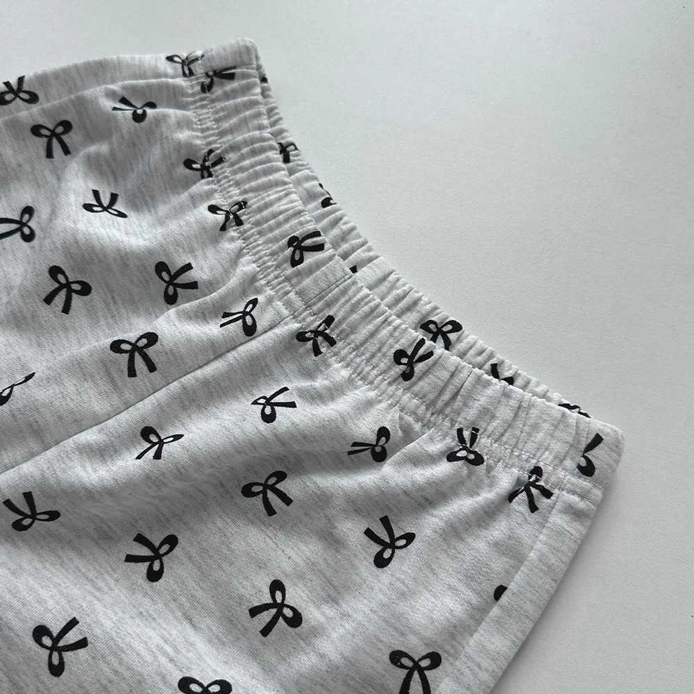 Sanrio Children Clothing Girls Hoodie Spring and Autumn 2025 New Bow Long Sleeved Hoodie Full Printed Bow Long Pants Two-piece Set H251216