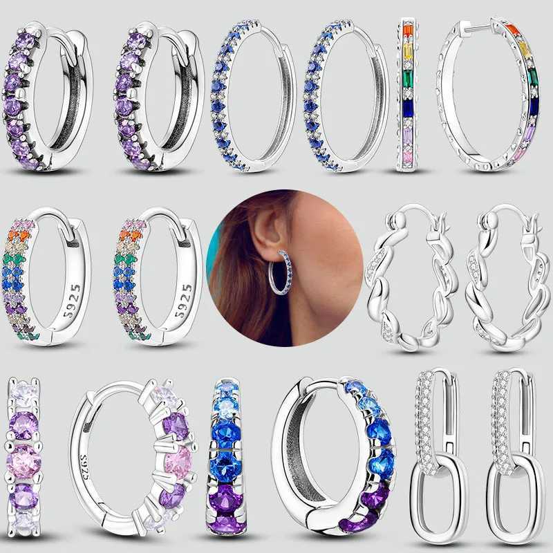 925 Sterling Silver Hoops Earrings Hypoallergenic Hoops Earrings With Zirconia Fashion High Quality Jewelry for Women Girls G251216