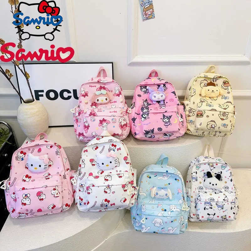 Sanrio Hello Kitty Kuromi My Melody Cinnamoroll Lightweight Nylon Backpack Cute Cartoon Design Travel Casual Outings Polyester H251216