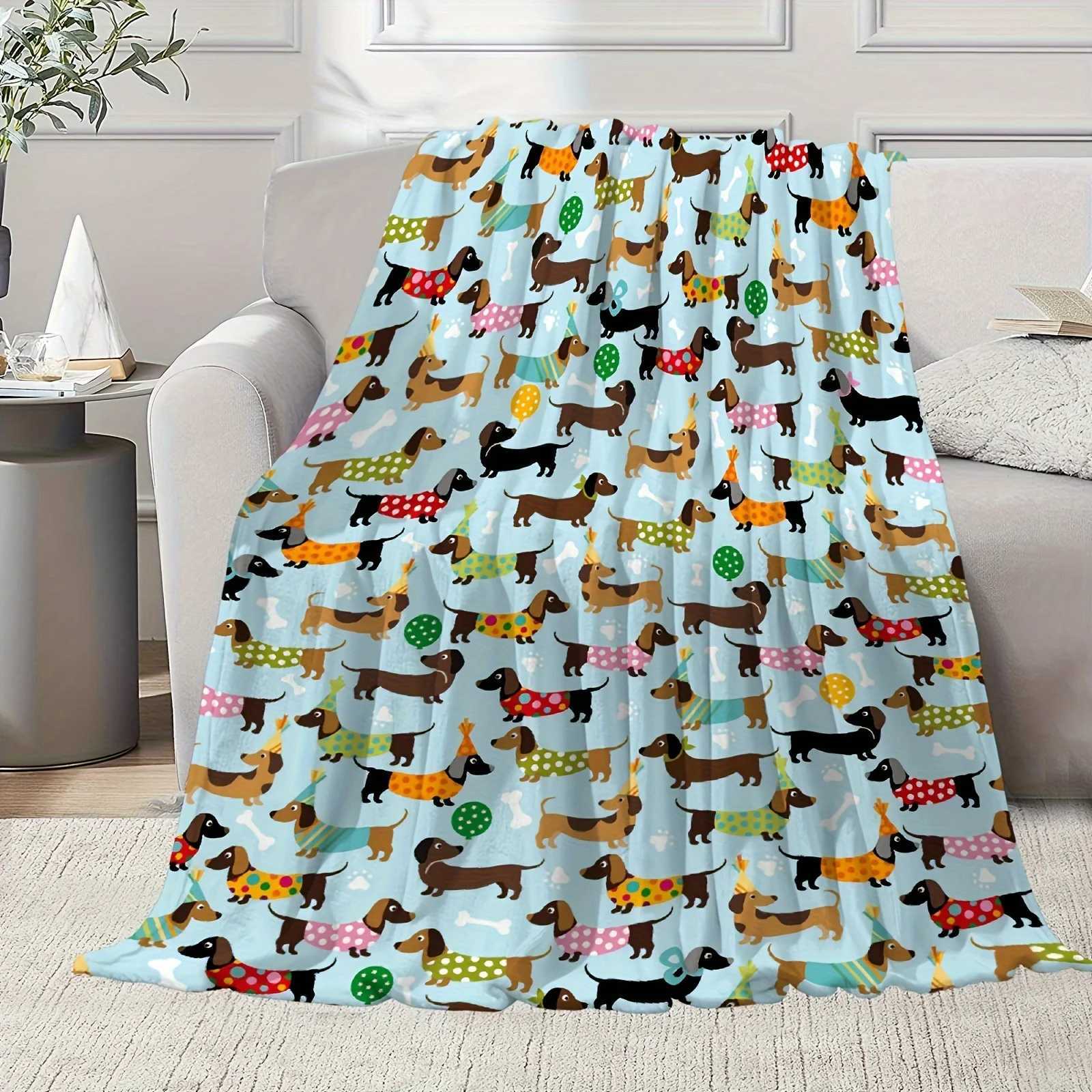 Dachshund Puppy Flannel Blanket - Rustic Bandanas Polka Dots Soft Warm All-Season Office Camping Home Dog Lovers Gift H251216 - view 5