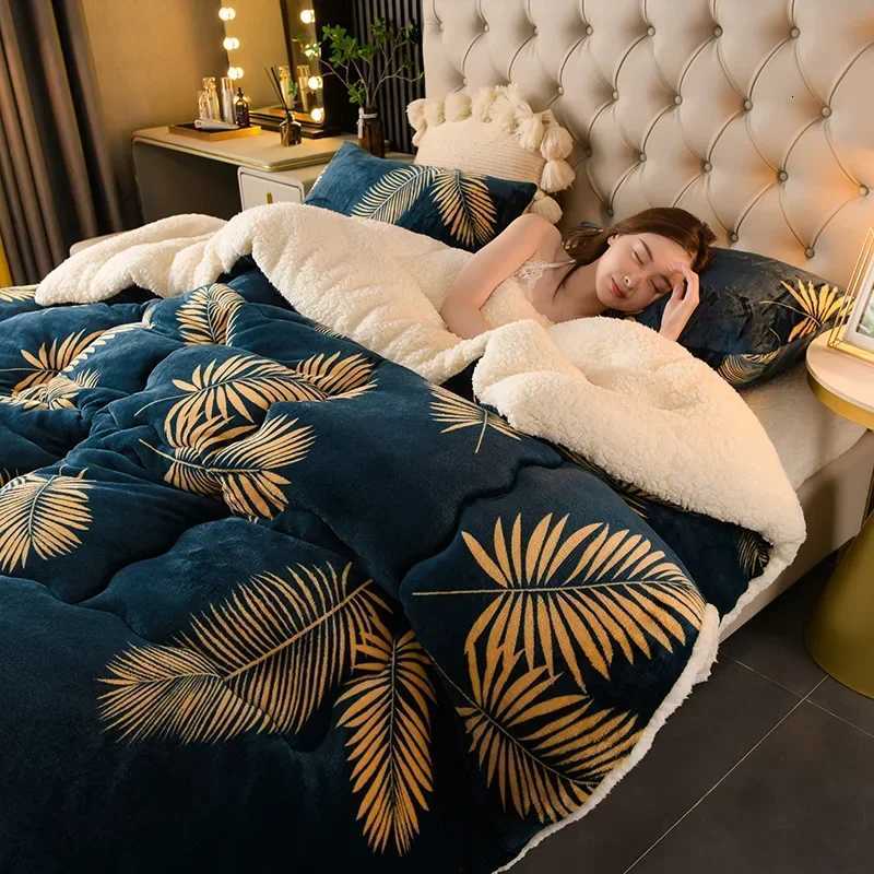Plaid Super Thick Warm Blankets for Winter Autumn Milk Fleece Thicken Warmth Sleeping Blanket Soft Fluffy Comforter Quilt Duvet H251216 - view 5
