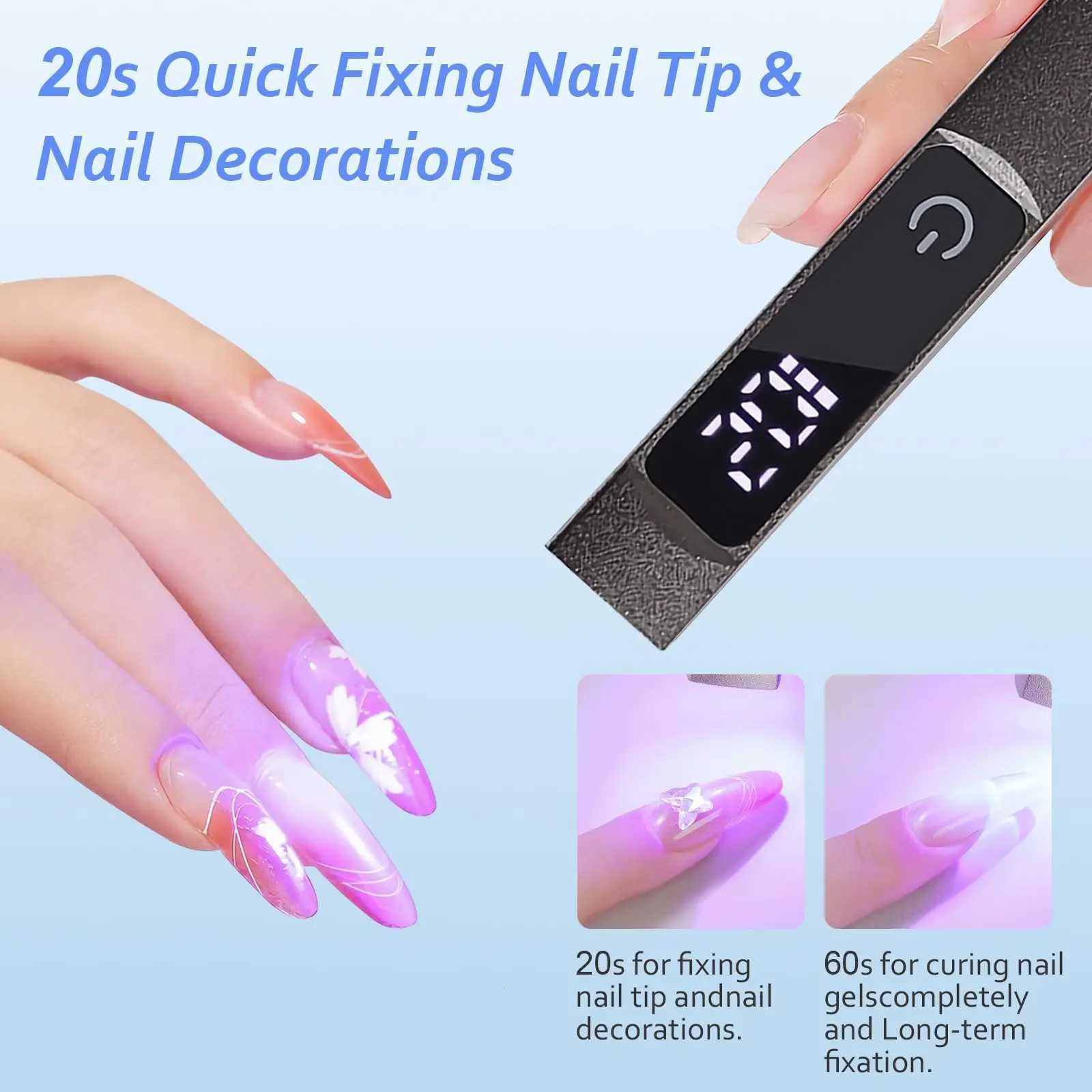 Portable UV LED Nail Lamp Handheld Nail Drying Lamp with touch screen Gel LED UV Nail Light for home nail salonsT251216