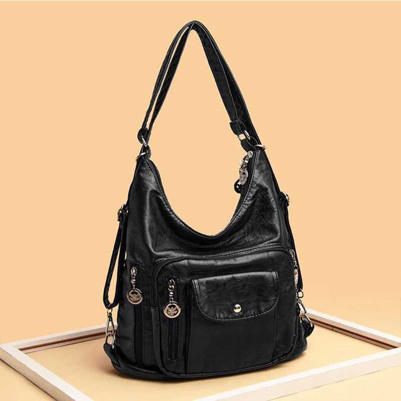 Vintage Female Shoulder Crossbody Bags Fashion PU Leather Large Capacity Hobo Bag For Women Casual Travel Handbag Purse Totes M251216