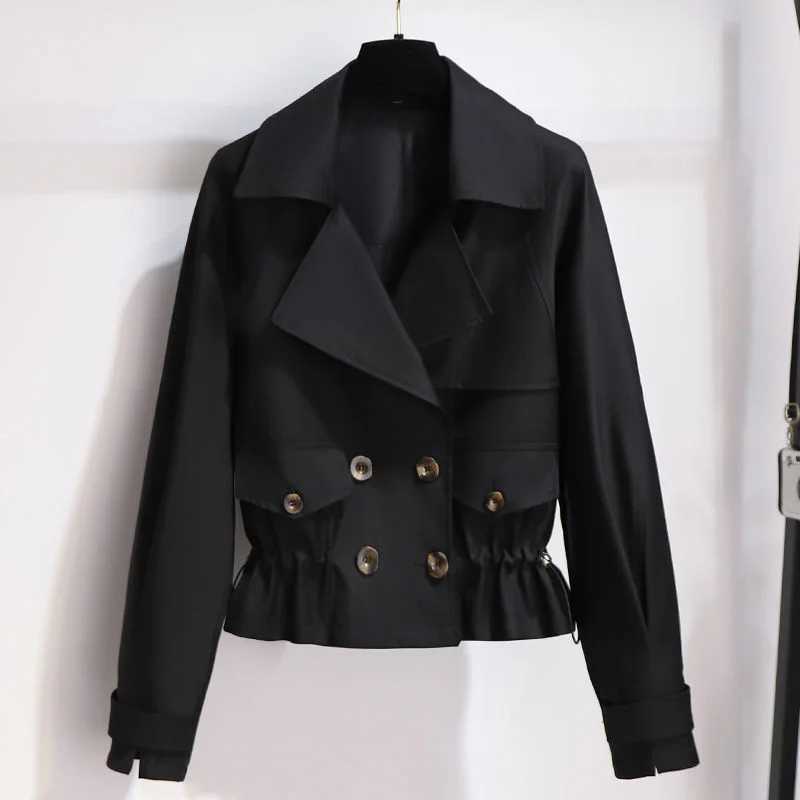 2025 New Spring Autumn Women Jacket Causal Windbreaker Famale Basic Jackets Short Coats Double breasted Ladies Outwear Tops K314T251216