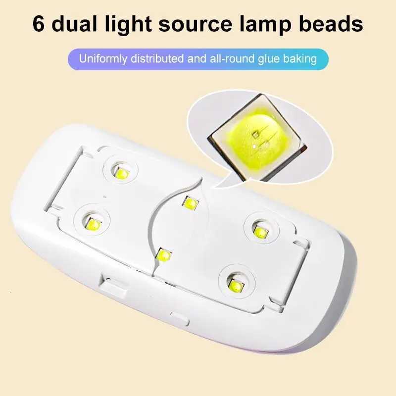 Professional 6W Mini Nail Dryer Machine USB Portable LED UV Manicure Lamp Home Use Nail Lamp For All Nails Drying Polish VarnishT251216
