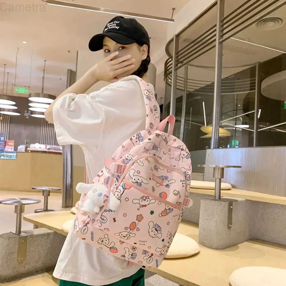 Sanrio Cinnamoroll Anime Schoolbags Kawaii School Bags College Student Travel Bag Casual Fashion Satchel Large Capacity Backpack H251216