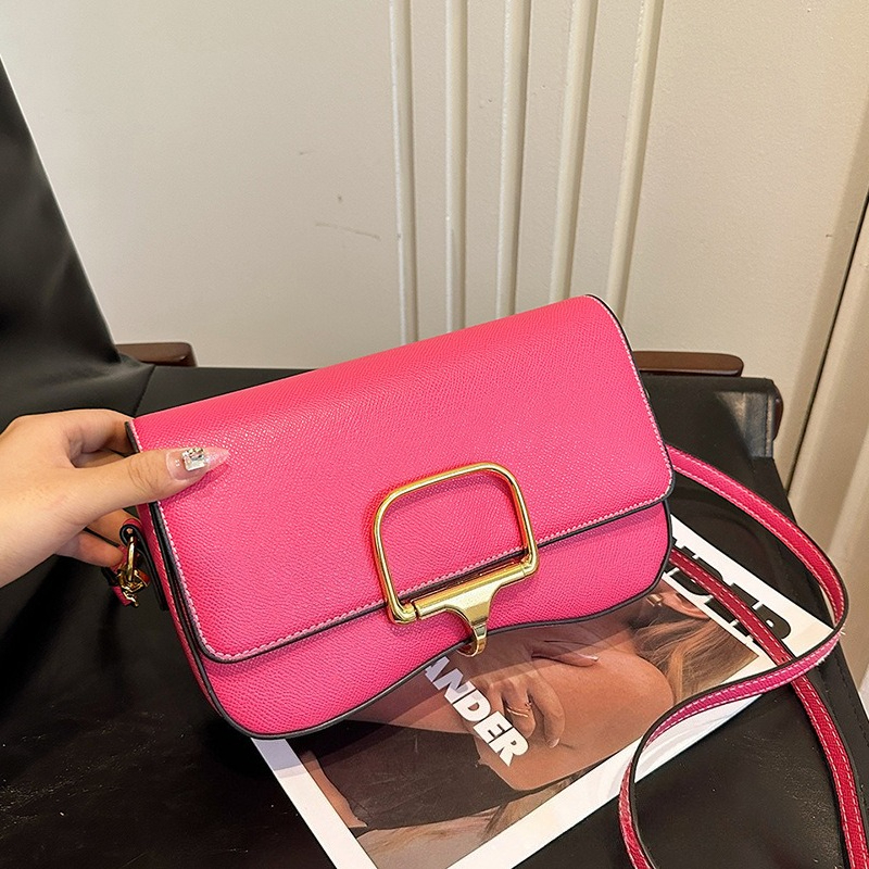 fashionable cross-border bag new summer horseshoe buckle shoulder oblique High quality casual Boston bag versatile classic vintage handbag for woman LS 2025