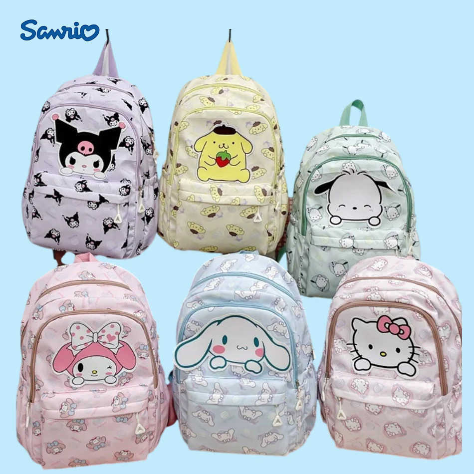 Sanrio Schoolbag Anime Kuromi Cinnamoroll My Melody Pochacco Student Backpack School Bag Large Capacity For Children Girls Boys H251216