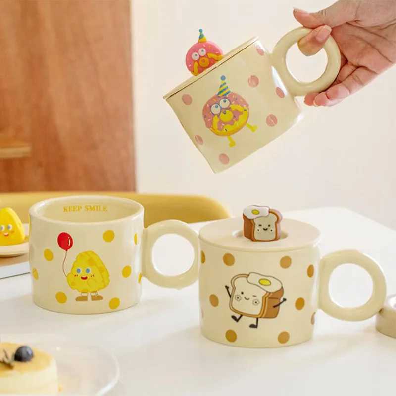 Ceramic Bread Design Coffee g Breakfast Milk g Handgrip Water Cup Off Household Kitchen Drinkware H251215