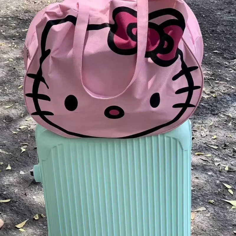 Sanrio Kawaii Oxford Cloth Hello Kitty Handbag Harajuku Girls Accessories Backpack Portable Large Capacity Travel Storage Bag Gift H251216