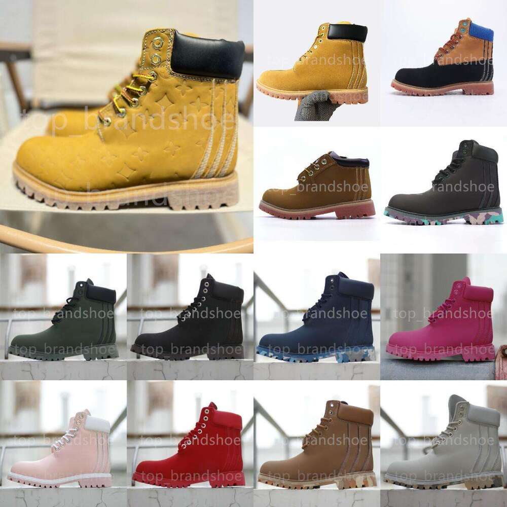 size 36-46 designer men women boots wheat black white brwon grey pink red army green blue Ankle booties mens trendy booties winter shoes topss