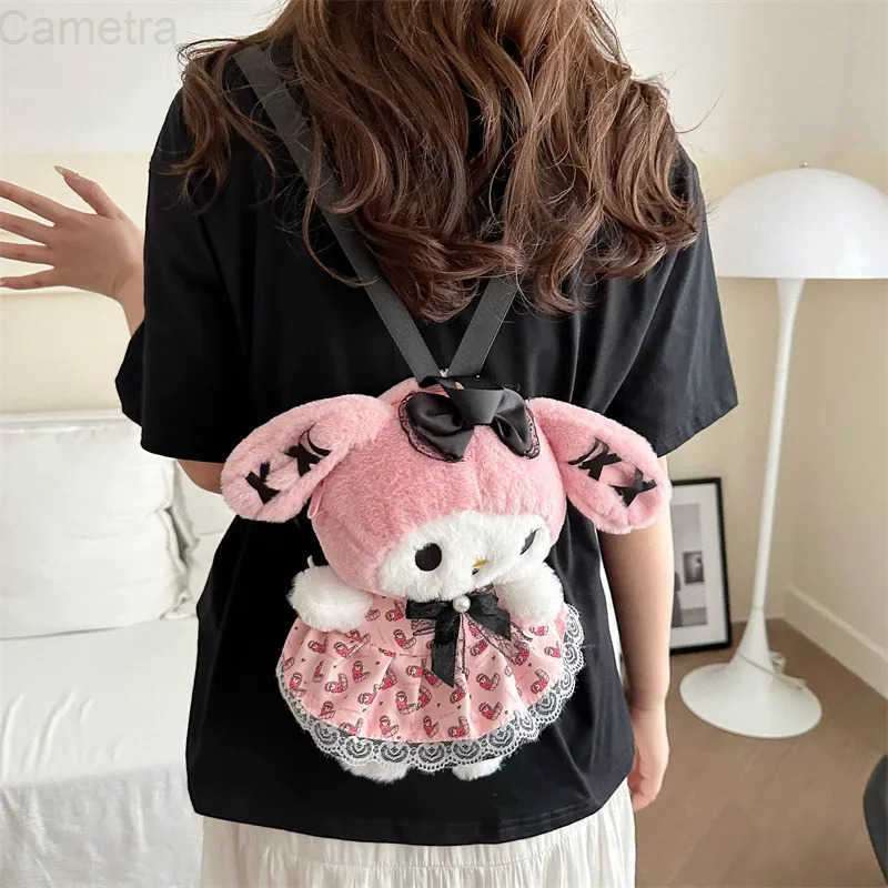 Sanrio New Cartoon Kuromi Plush Backpack Girly Heart Doll Cute My Melody Plush Doll Childrens Birthday Gift Christmas Gift H251216