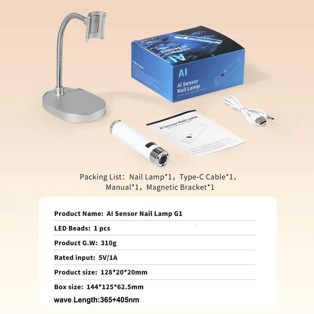 UV LED Nail Lamp with Smart AI SensorRechargeable Portable One-Character LightEffect Professional Manicure Device with DisplayT251216