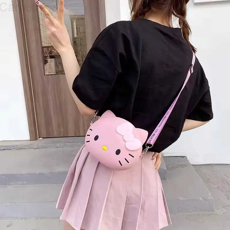 Sanrio 11cm/19cm Hello Kitty Crossbody Bags For Women Kawaii Messenger Bag Travel 3d Shoulder Small Purse Phone Bag Girlfriend Gift H251216