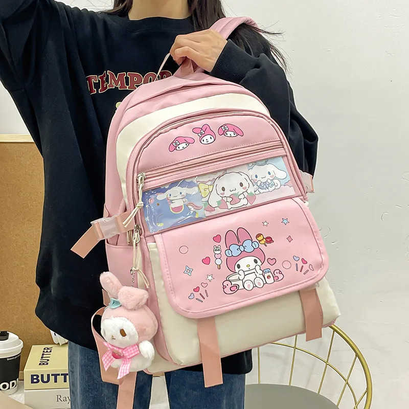 Sanrio Kuromi Cinnamoroll Pompompurin Melody Backpack with Handles Portable Large Capacity Cute Cartoon Animation Surprise Gift H251216