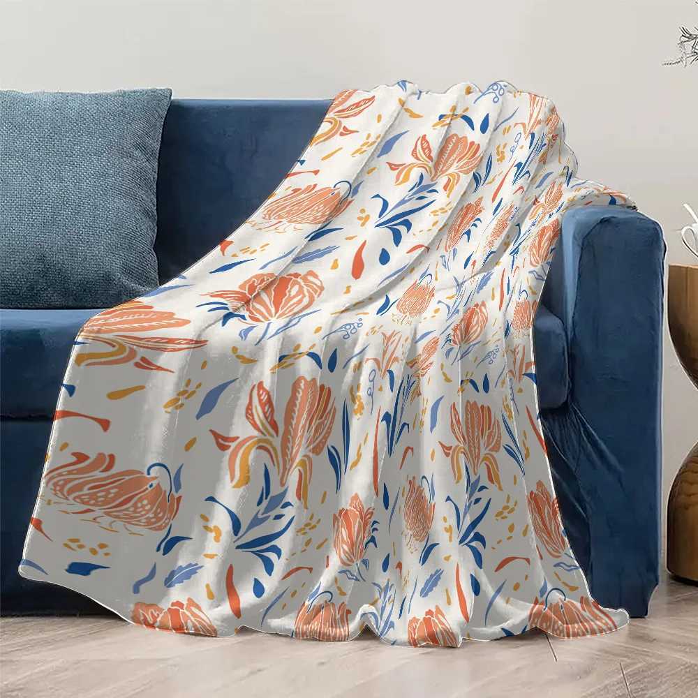 Soft Fleece Blanket Cute Floral Print Bedding Throw Blanket for Sofa Couch Decorative Throw Blanket Gift H251216 - view 6