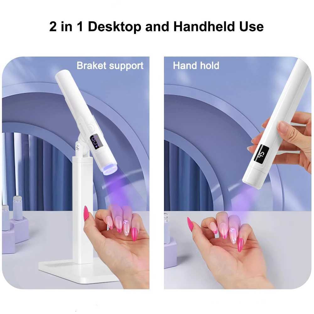UV LED Nail Lamp Mini Nail Dryer Stand Lamp Handheld Nail Drying Lamp for Nail Art Portable Nail Dryer Stand UV Lamp for NailsT251216