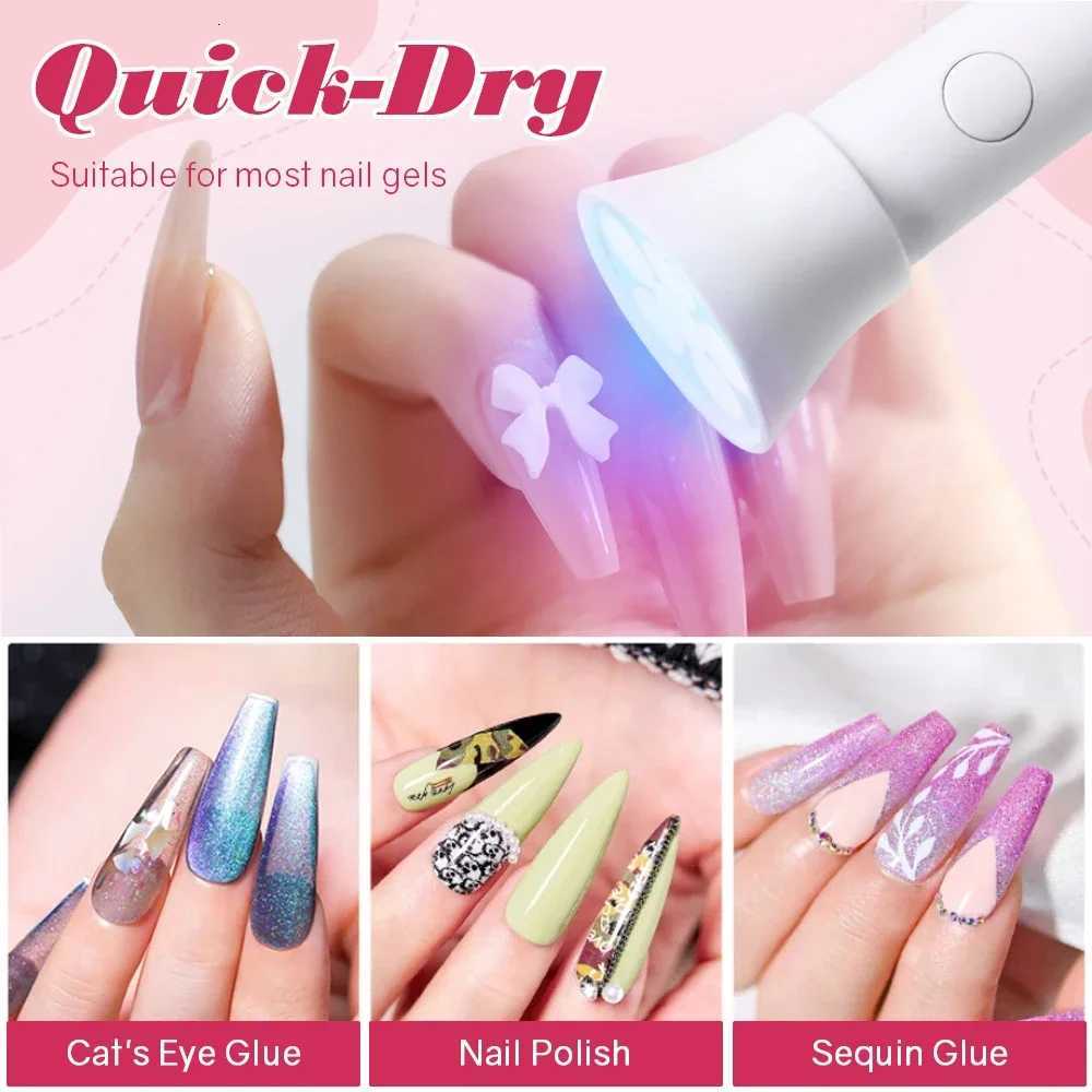Mini UV LED Nail Dryers 18W Portable Quick Nail Drying Lamp USB Rechargeable Mini Flashlight Pen For Nail Gel Curing Salon ToolsT251216