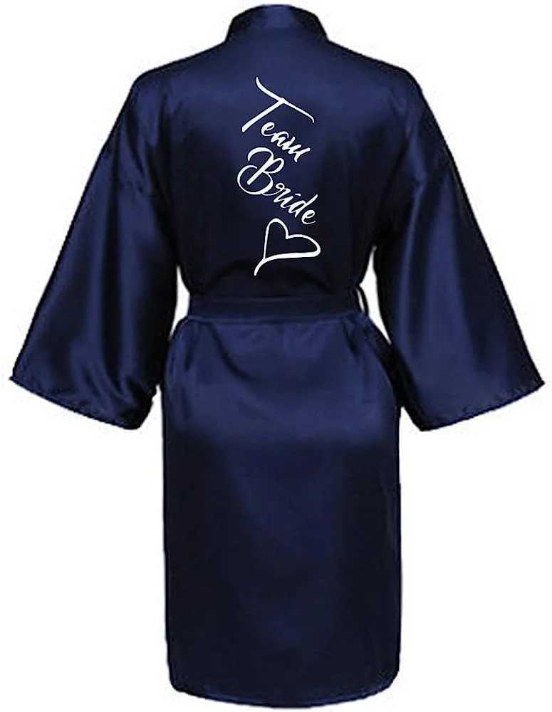 Women Silk Satin Short Night Printing Robe Kimono Robe Fashion Bath Robe Sexy Bathrobe Femme Wedding Bride Bridesmaid M024 C251216