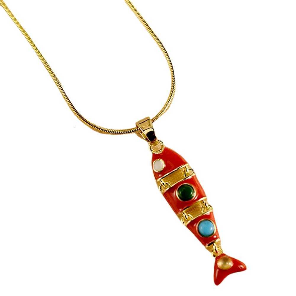 NEW High Colorful Fish Necklace Quality Summer Ocean Series Personalized Fashionable Metal Goldfish Jewelry M251216
