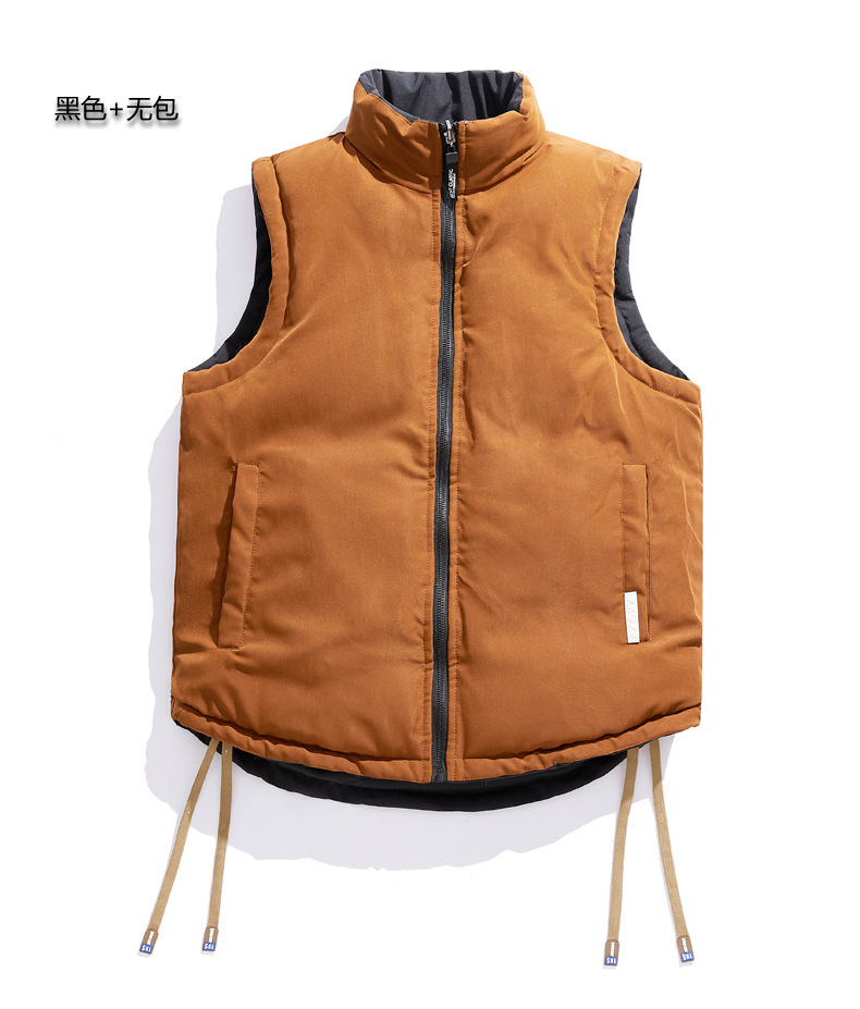 Streetwear Reversible Down Vest for Men - Autumn Winter, Thickened & Warm, Sleeveless Gilet, Couple Matching Vest Outerwear