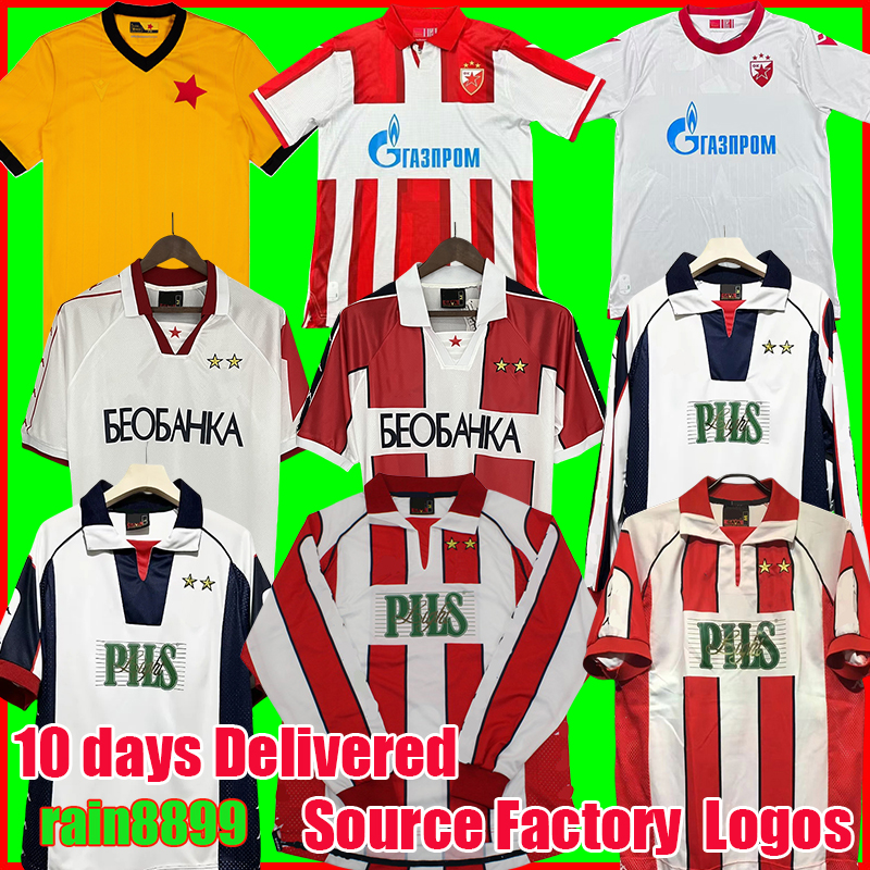 95 97 99 01 Red Star Belgrade retro soccer jerseys 1995 1997 1999 2001 Pjanovic Drulic Stankovic Petkovic vintage classic football shirts long sleeve kits