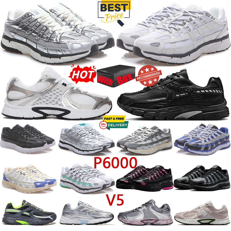 with box Designer shoes sports shoes P6000 men women 6000 running shoes Silver grey rose pink white black blue yellow V5 sneakers Classic fashion outdoors eur 36-45