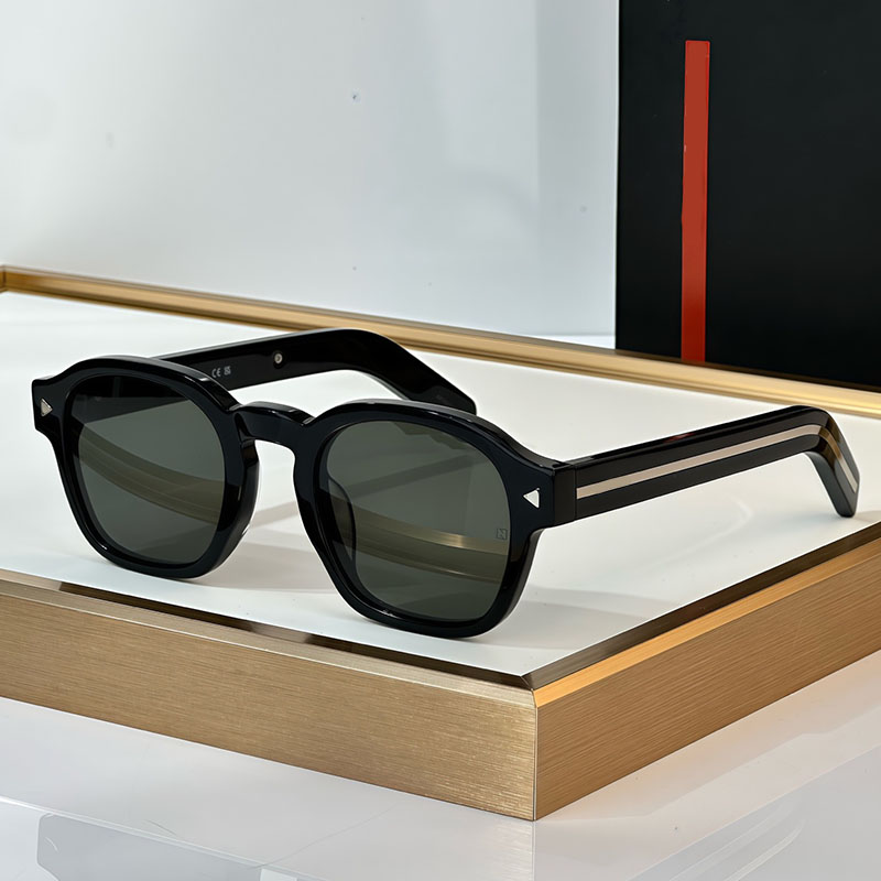 Metal nameplate mens sunglasses SPRA16 acetate designer Sunglasses circular frame casual elegant exquisite style triangular rivet decoration UV400 random box