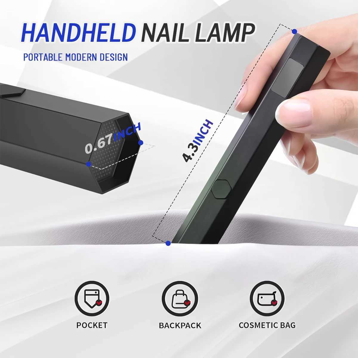 3W Portable Mini UV LED Nail Lamp Quick-drying Nail Dryer For Nails Gel Professional Handheld Manicure Lamp With StandT251216
