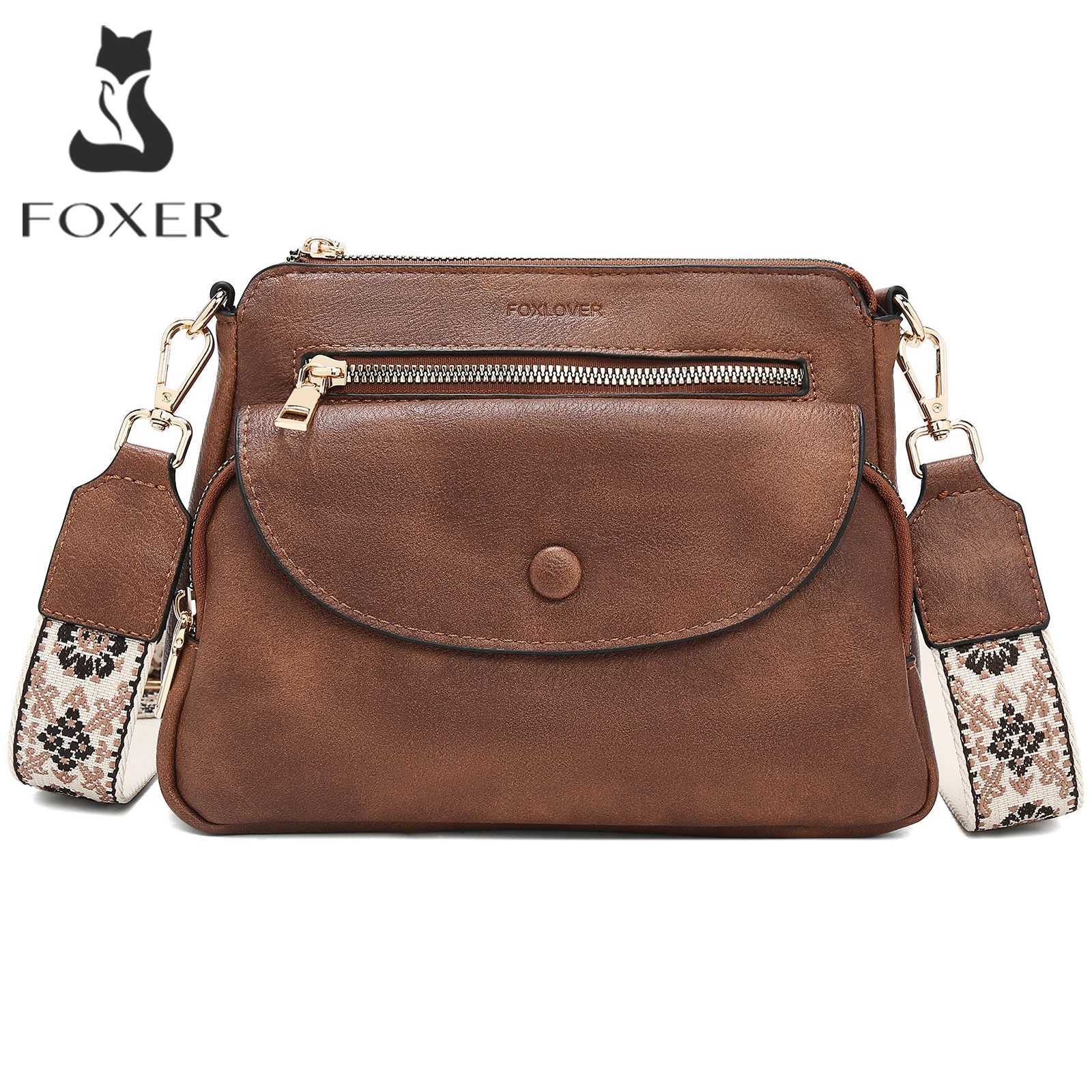 FOXER Womens Crossbody Bag 2025 Autumn Winter PU Female Shoulder Bag Simple Sport Bag Casual Messenger Purse M251216
