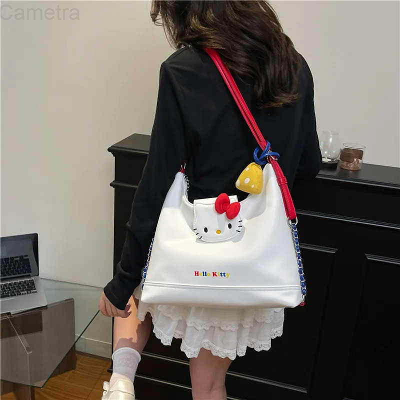 Sanrio Hello Kitty New Womens Backpack Multifunctional Cartoon Womens Shoulder Bag Large Capacity Fashion Trend Tote Bag Gift H251216