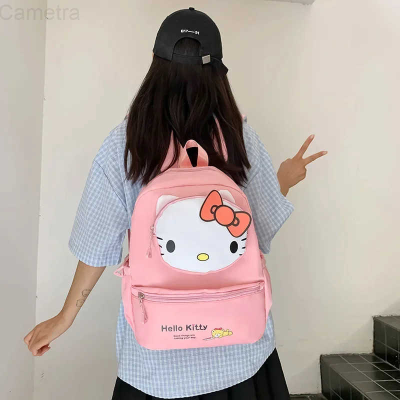 Sanrio Hello Kittys Child Backpack Girl Cartoon Kuromi Student Large Capacity Storage Water Proof Breathable Water Proof H251216