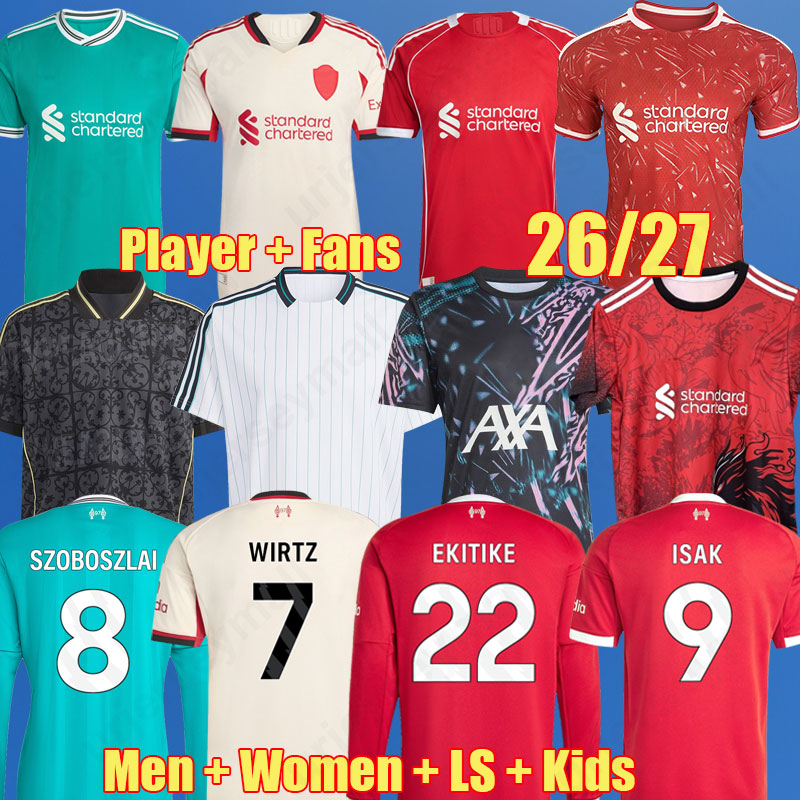 3XL ALLISTER WIRTZ 26 27 Mohamed DARWIN SZOBOSZLAI ISAK soccer jerseys EKITIKE women 2026 2027 DIOGO J EKITIKE football shirt GAKPO CARVALHO Kids kit uniforms