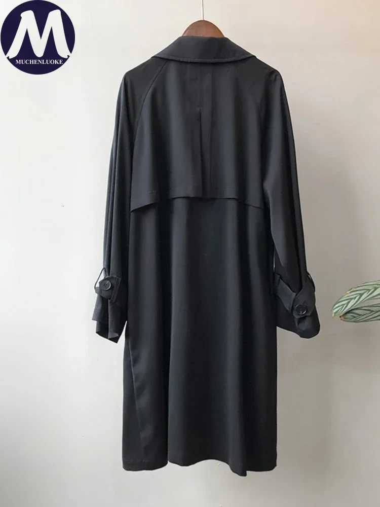 Coats for Women 2024 Spring Autumn New Long Sleeved Mid Length Trench Korean Fashion Leisure Over The Knee Womens ClothingT251216