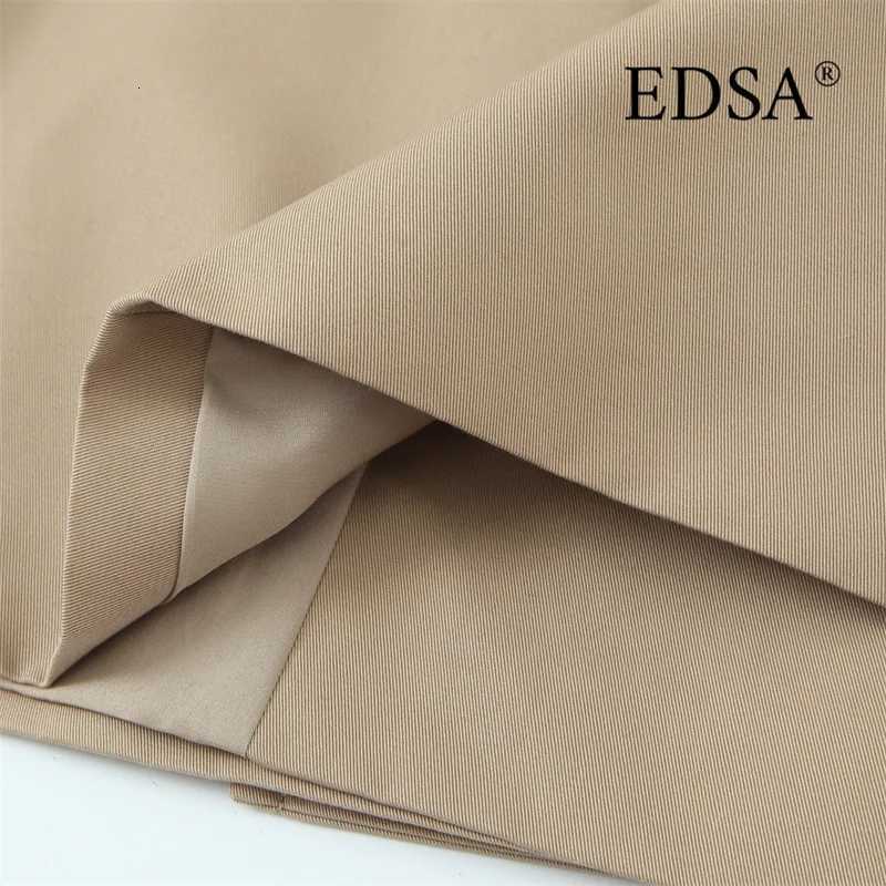 EDSA Women Double Breasted Cropped Trench Jacket Long Sleeves for Female Autumn Winter OuterwearT251216