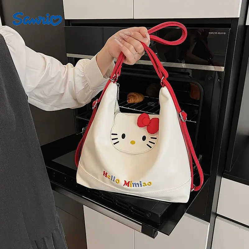 Sanrio Hot Shoulder Bag Hello Kitty Shoulder Bag Cute Large Capacity Fashion Sweet Style Student Girl Shop Tote Bag Shoulder Bag H251216