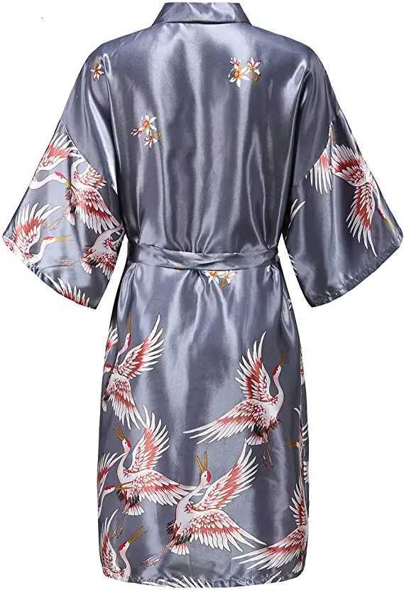 Silk Satin Wedding Bride Bridesmaid Robe Floral Bathrobe Short Kimono Robe Night Robe Bath Robe Fashion Dressing Gown For Women C251216