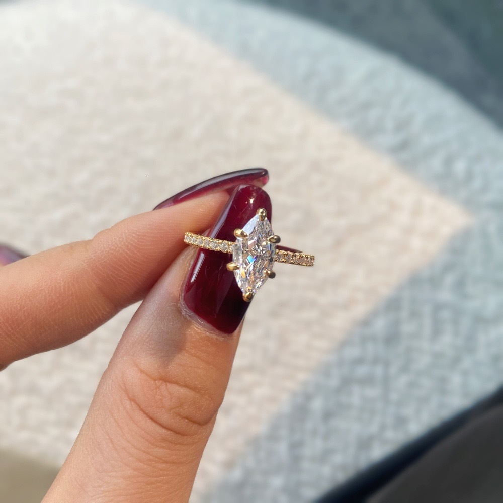 2.5CT Marquise Cut Moissanite Center Band 925Silver Ring Set MQ