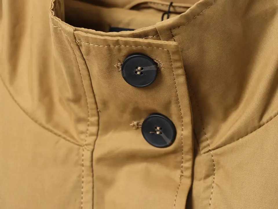 ETJ 2025 Fall New womens street fashion workwear style big pocket decoration high neck belt trench coatT251216