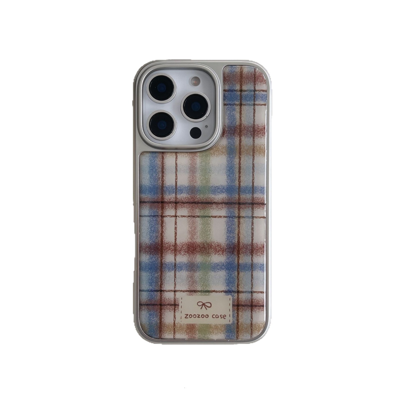 INS Korean Style Colorful Plaid Pattern Compatible with iPhone 17 Apple 16 Pro Max Phone Case 14 Epoxy 15 Simple