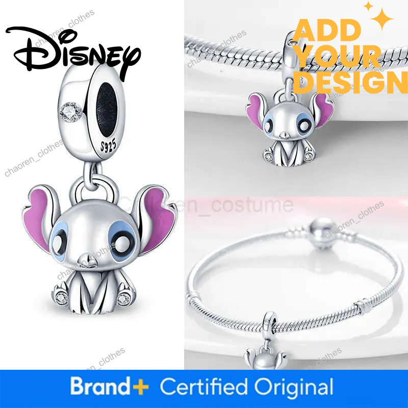 custom Disney NEW in 925 silver charm Cheshire Cat Stitch Charm beadOriginal Women Bracelet Necklace Pendant Halloween Jewelry Gift H251011