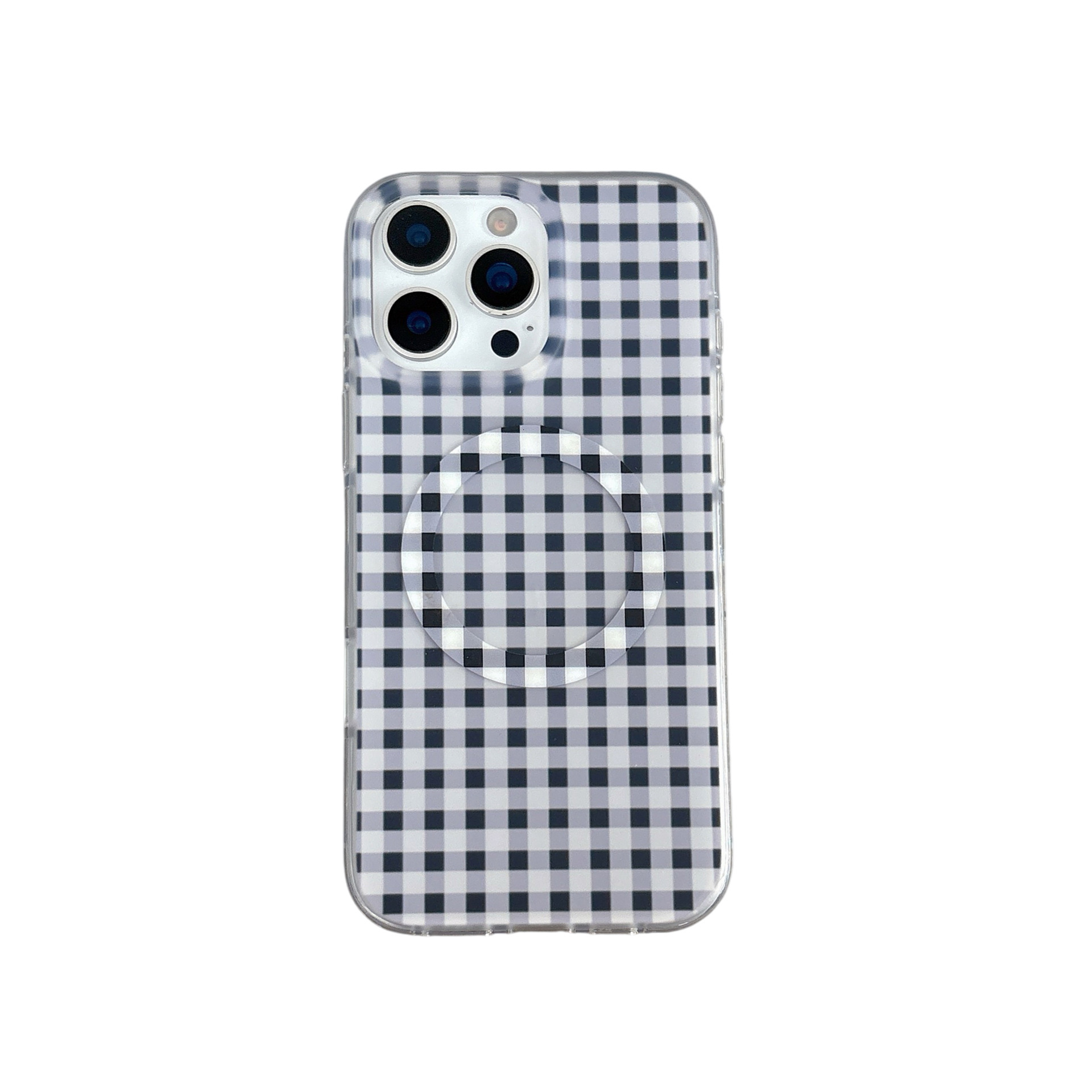 Magnetic Heart Stand Compatible with iPhone 17 Pro Max Apple 16P Phone Case 14/15 Solid Color Plaid