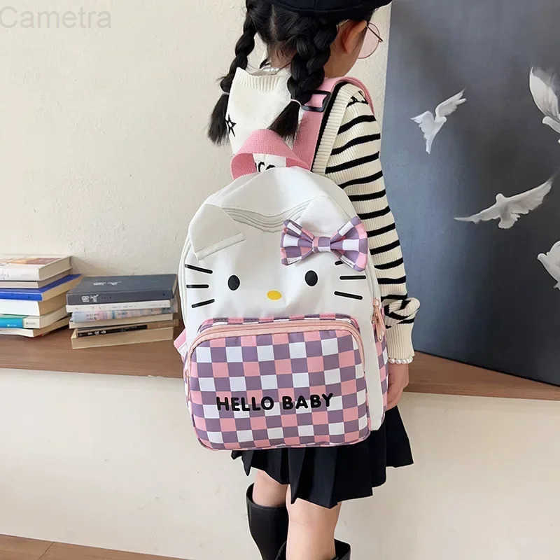 Sanrio New Shoulder Bag Cute Cartoon hello kitty Backpack Large Capacity Kindergarten Schoolbag Nylon boy girl Student Handbag H251216