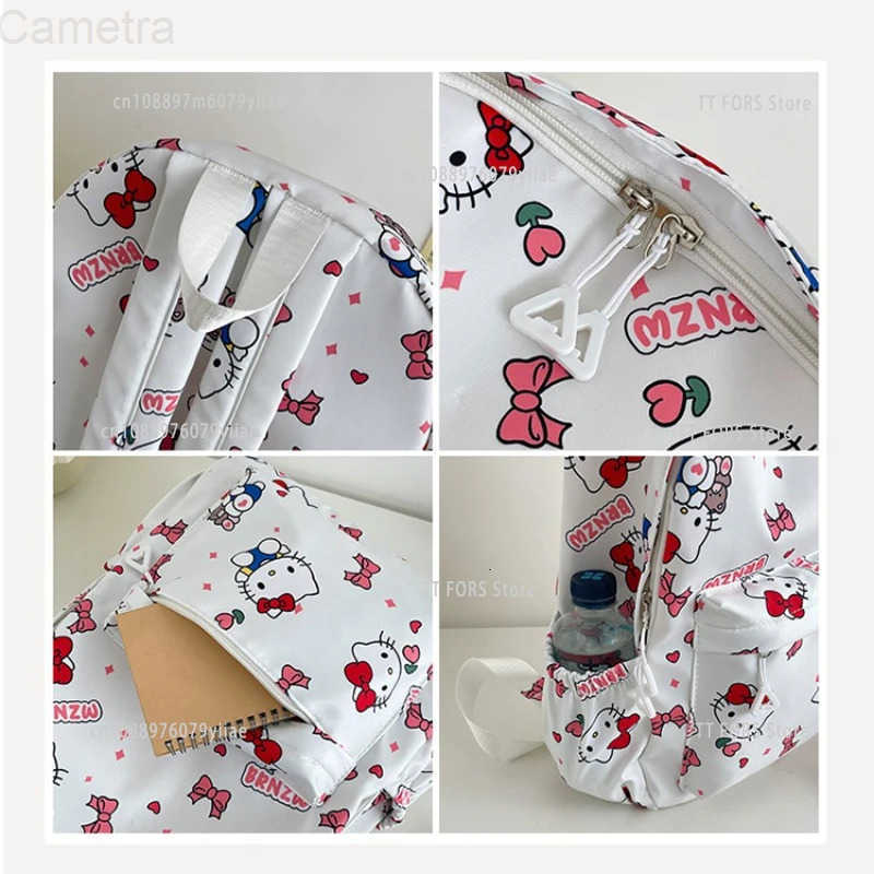 Sanrio Kids Large Capacity Backpack Cartoon Kuromi Cinnamon Dog Hello Kitty Student Schoolbag Childrens Christmas Birthday Gift H251216